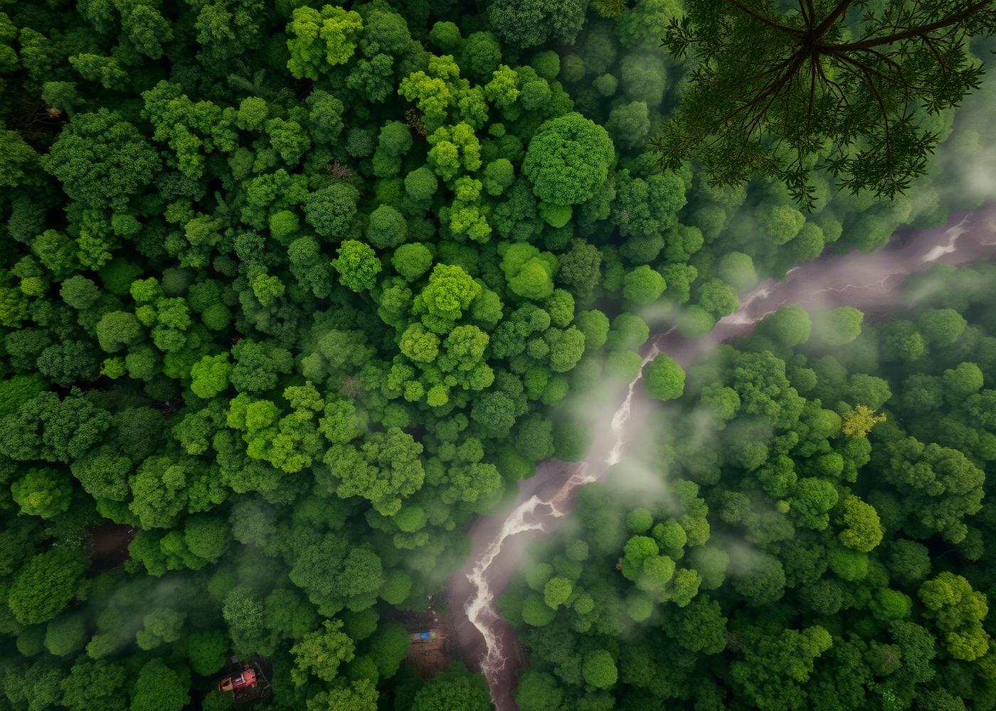 Aerial view of Dandeli forest